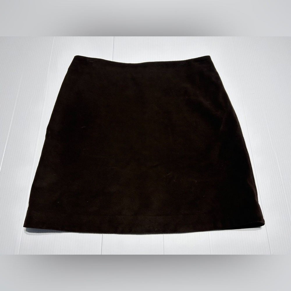 VTG Chocolate Brown Leather Banana Republic Mini Skirt 6